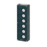 Elfin Push-button enclosure, 6 hole Ø 22, black, 85x274x60 - Rubicon Partner Portal